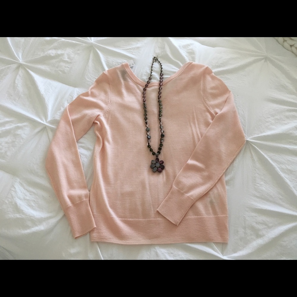 J. Crew Soft Pink Button back Summer Sweater  XS NWT